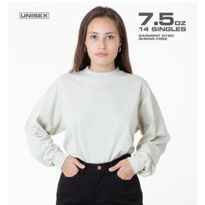 Creme Los Angeles Apparel Unisex Mock Neck Shirt